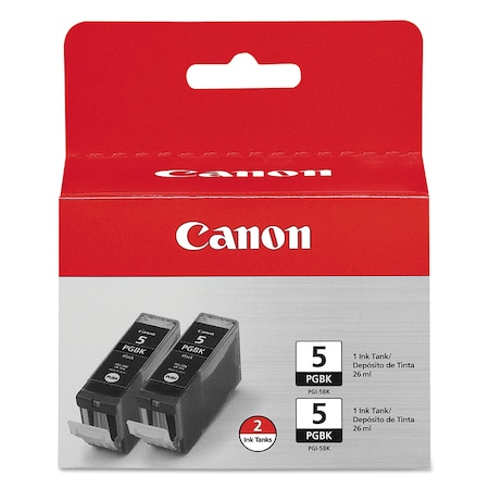 Canon Ink Cartridge, Pgi-5, Black, PK2 0628B009
